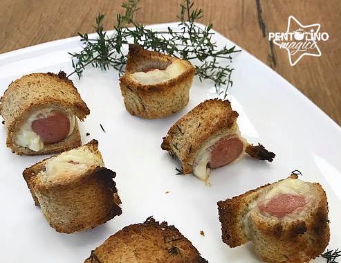Bocconcini di würstel con formaggio al timo